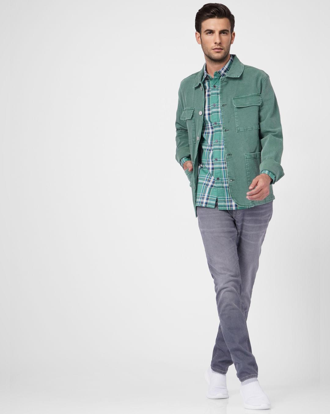 green check full sleeves shirt