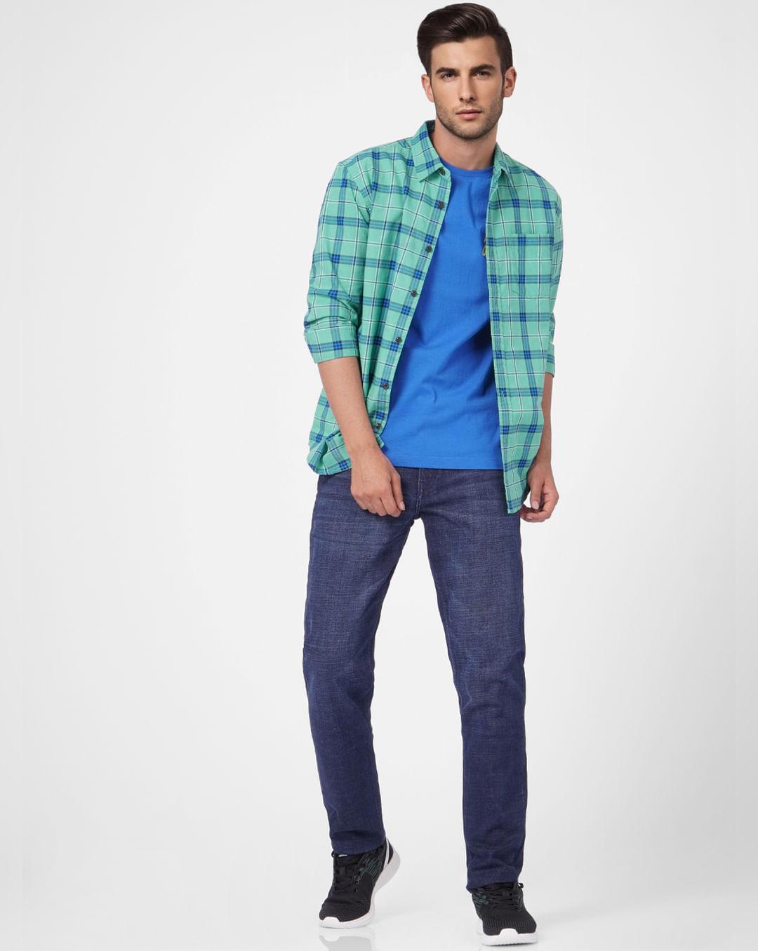 green check full sleeves shirt