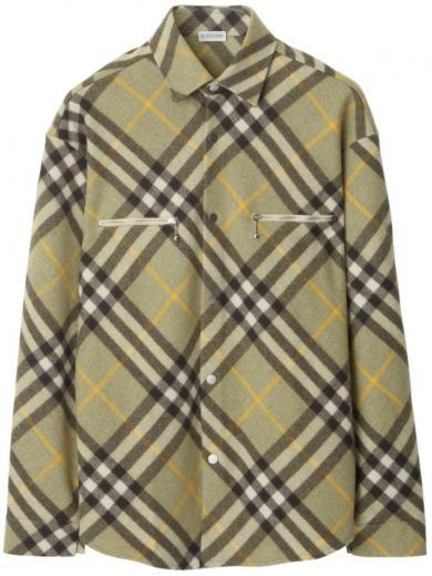 green check motif shirt