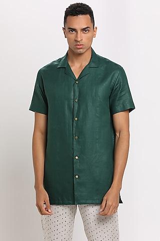 green collared shirt