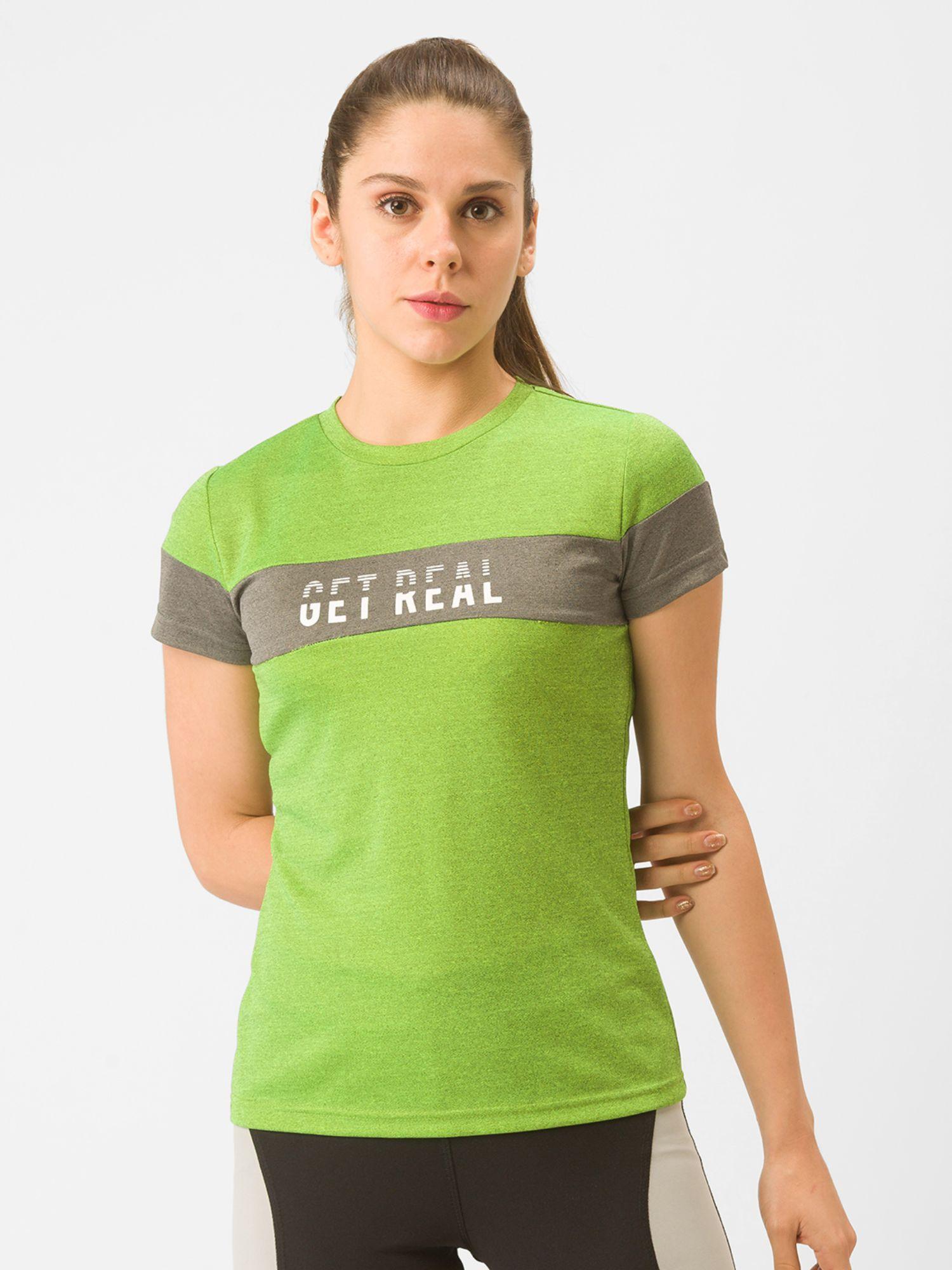 green colourblocked t-shirt