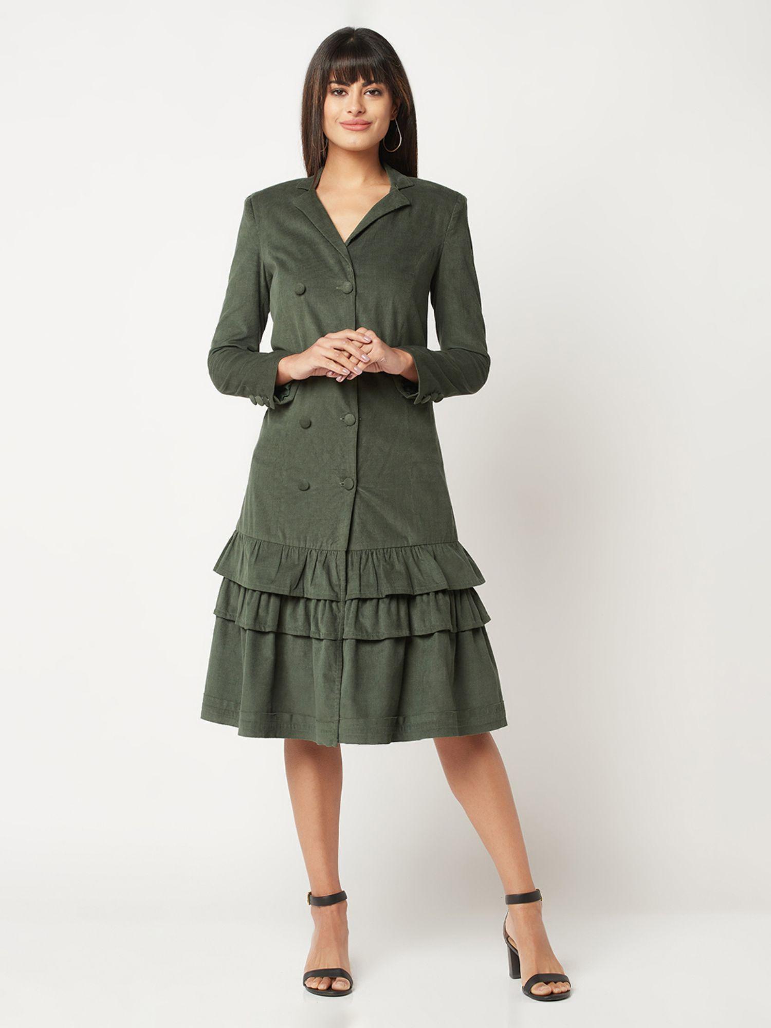 green corduroy dress