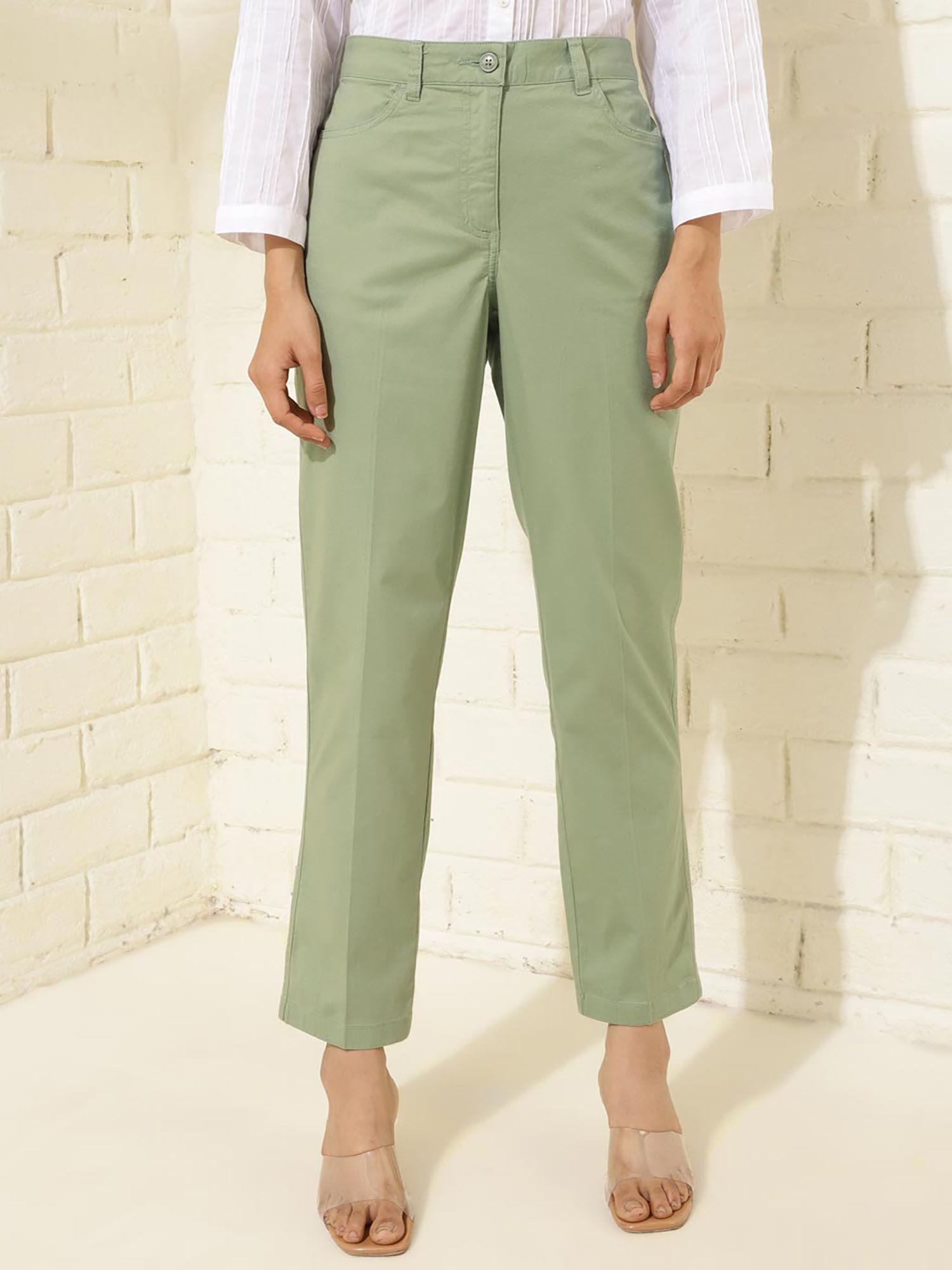 green cotton chinos pant