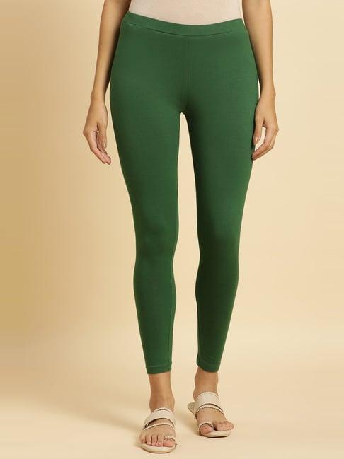 green cotton jersey lycra tights