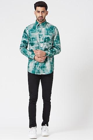 green cotton shirt