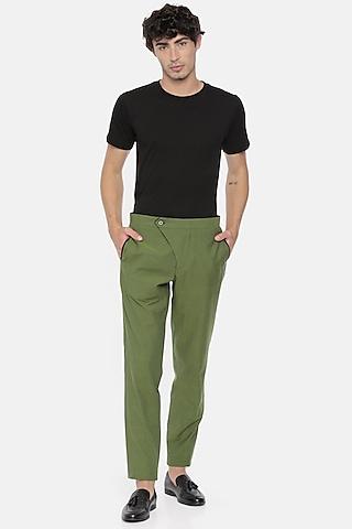 green cotton trousers