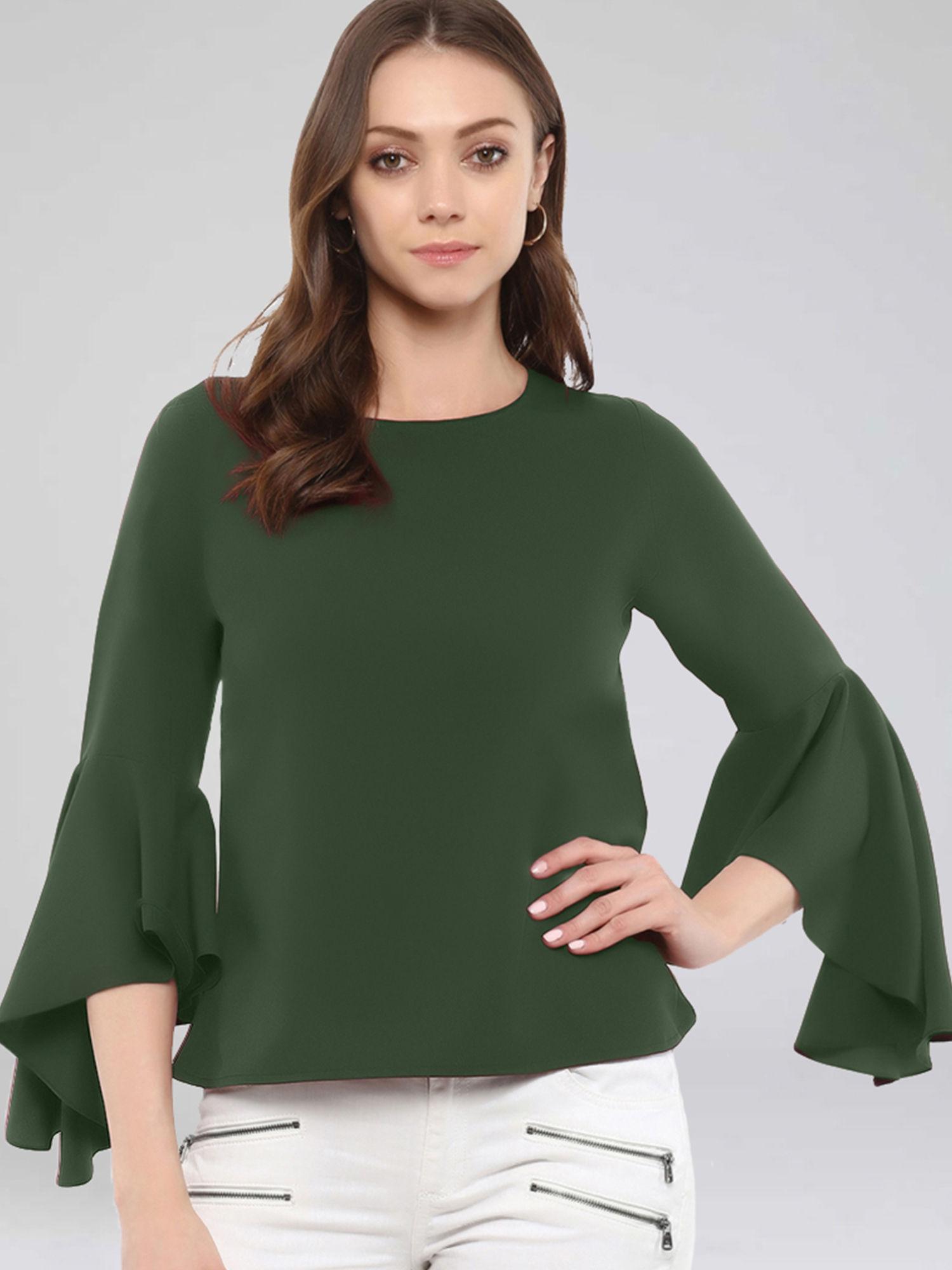 green crepe solid top