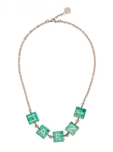 green dice chain necklace