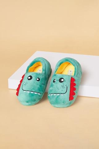 green dino upper casual boys bedroom slipper