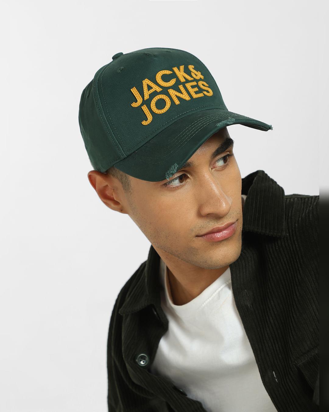 green distressed baseball cap