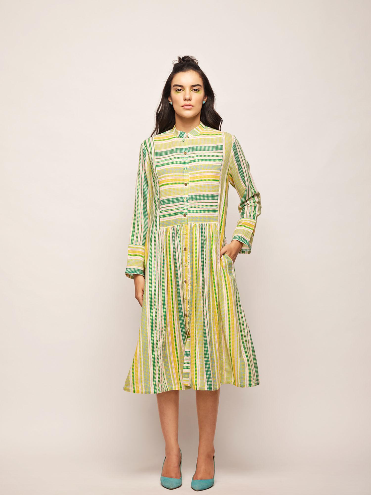 green dots striped dress