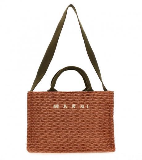 green east/west small shopping bag