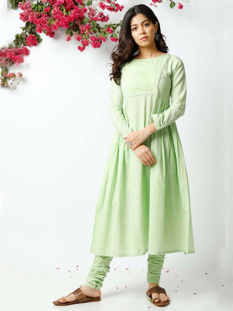 green easy going kurta