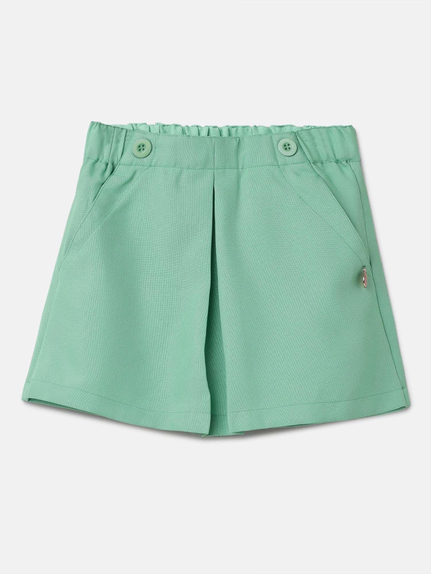 green estella woven shorts