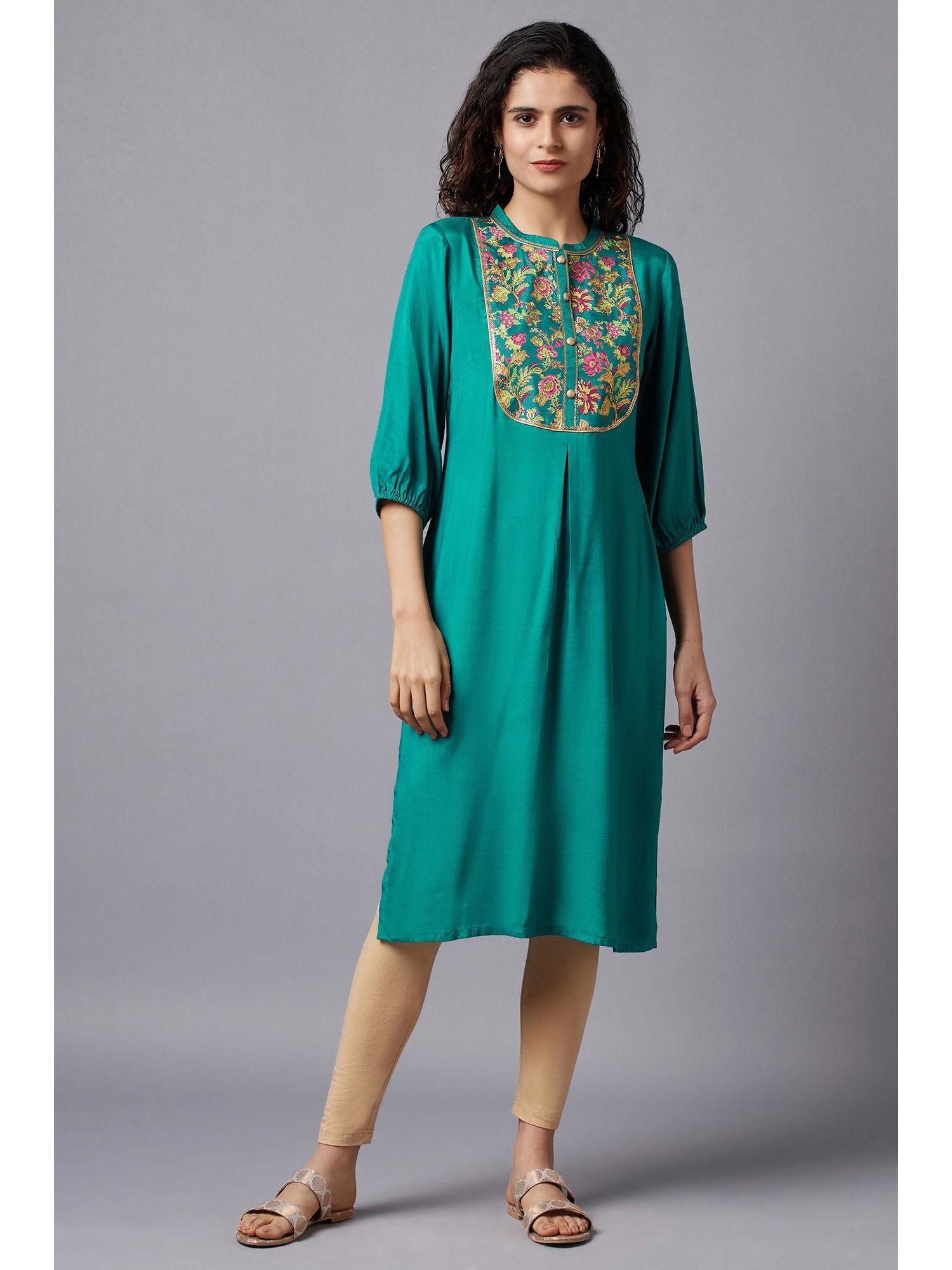 green festive ethnic kurta