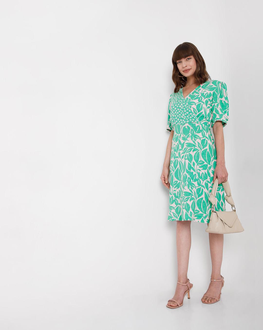 green floral dress