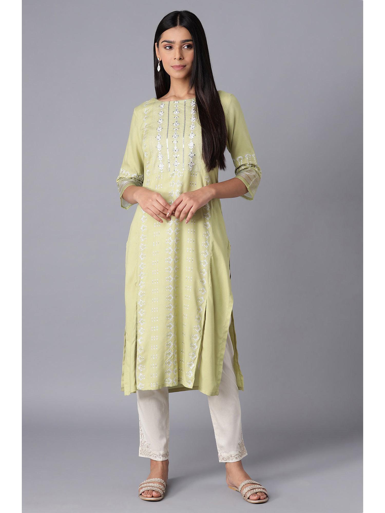 green floral kurta