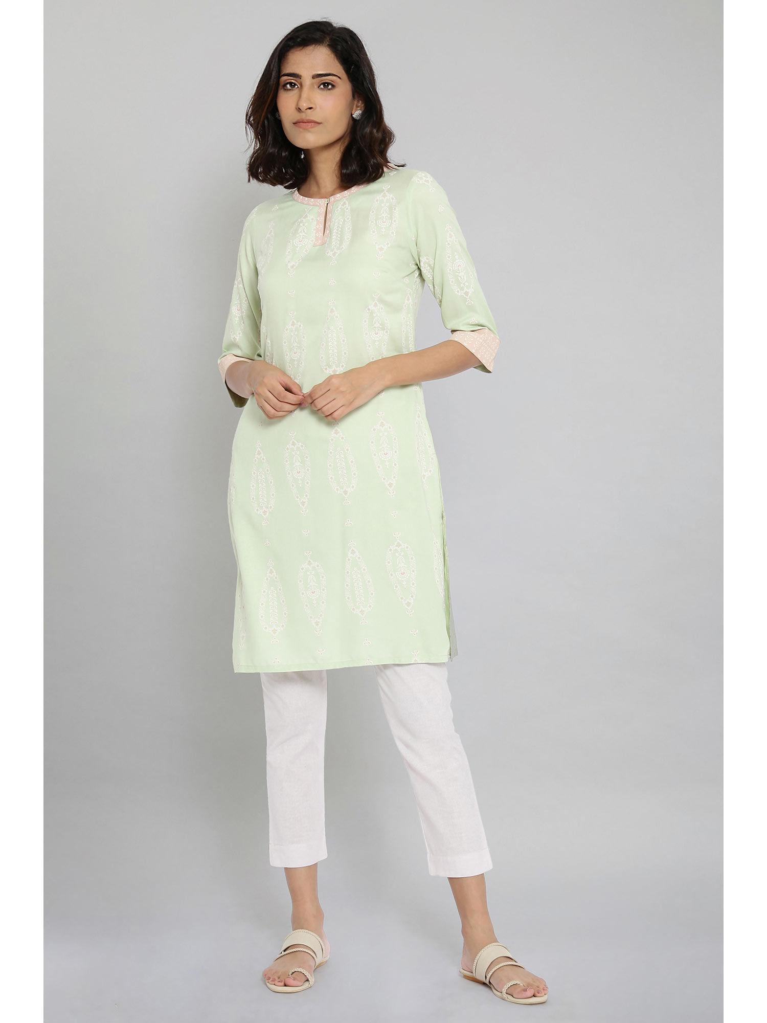 green floral kurta