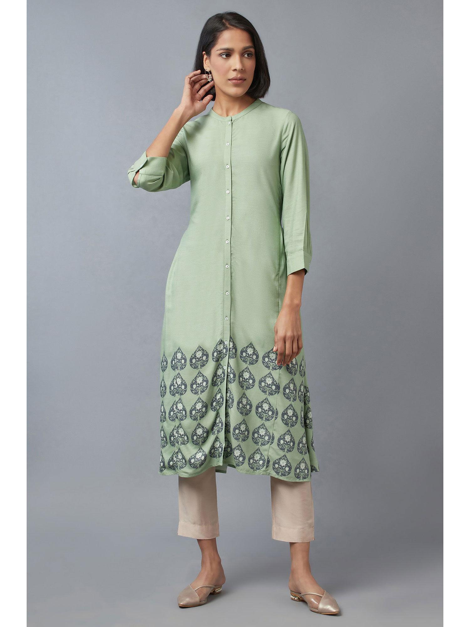 green floral kurta