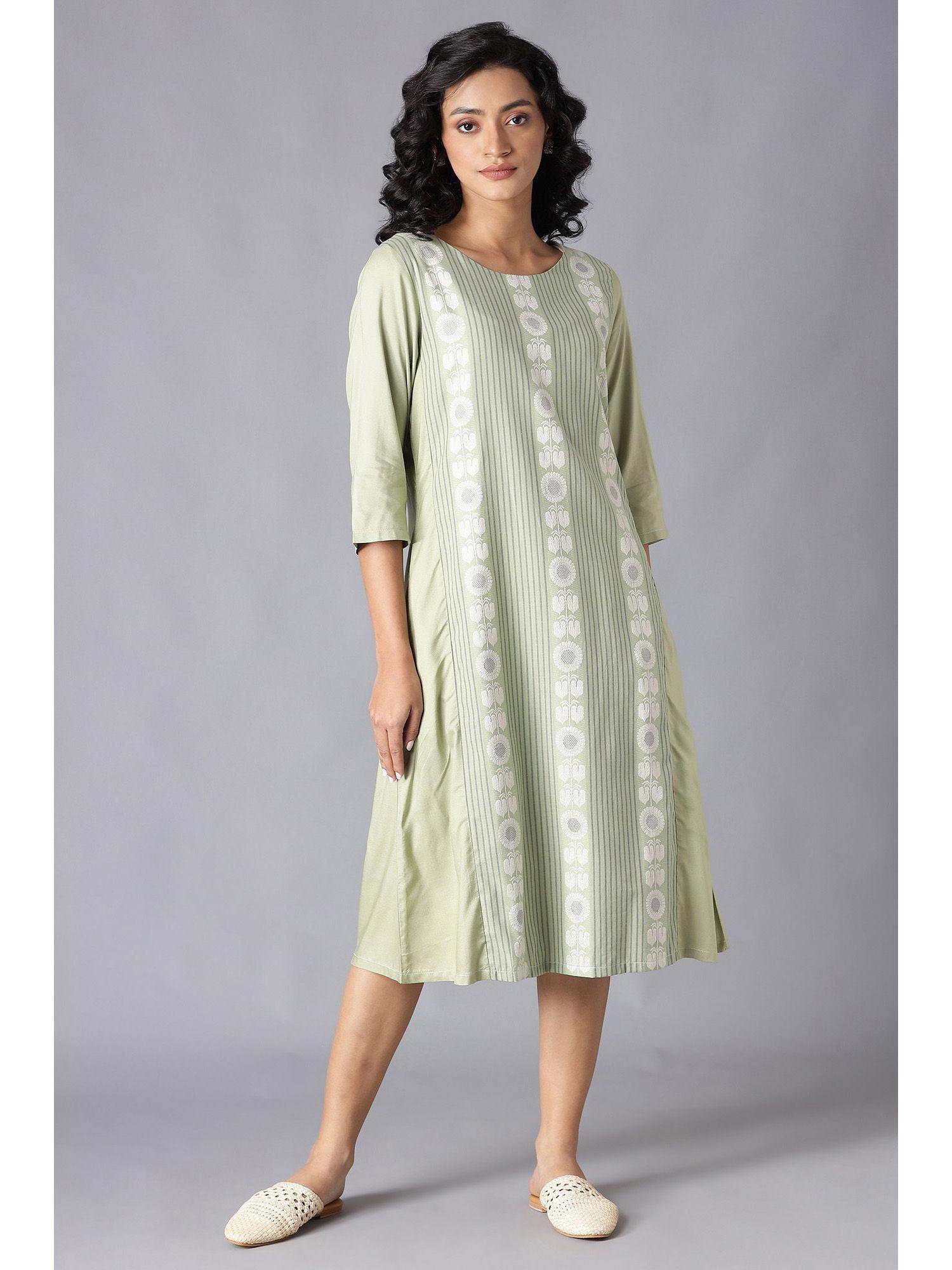 green floral kurta