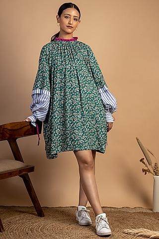 green floral printed dress