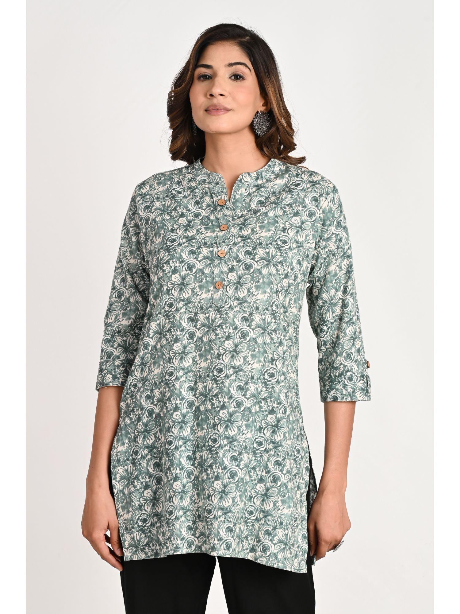 green floral printed kurti