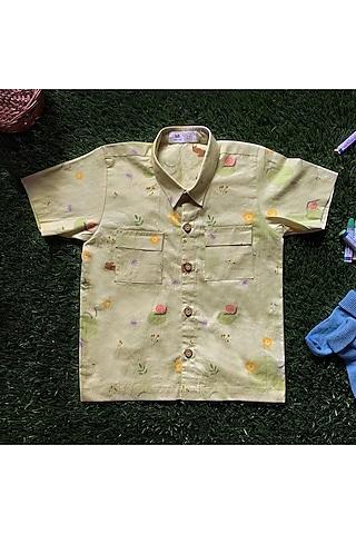 green floral printed shirt for boys