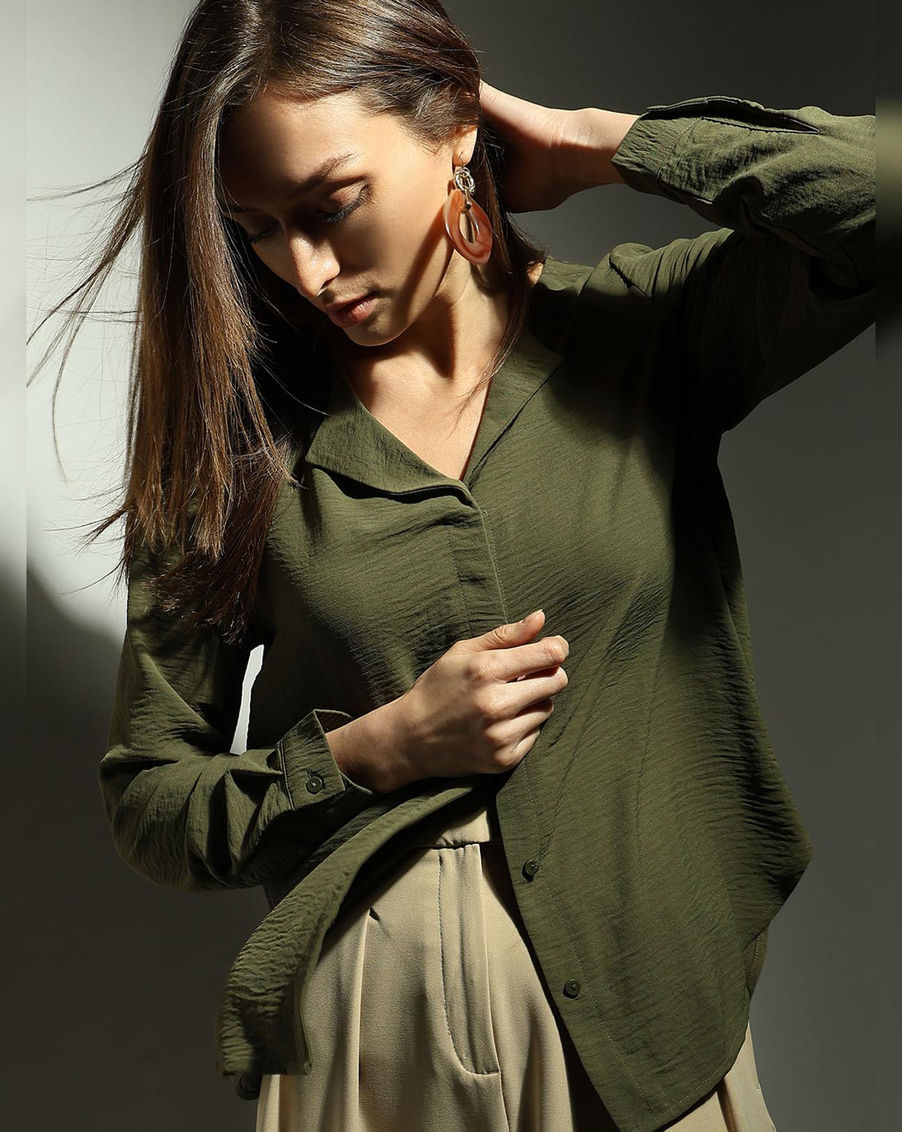 green front button top