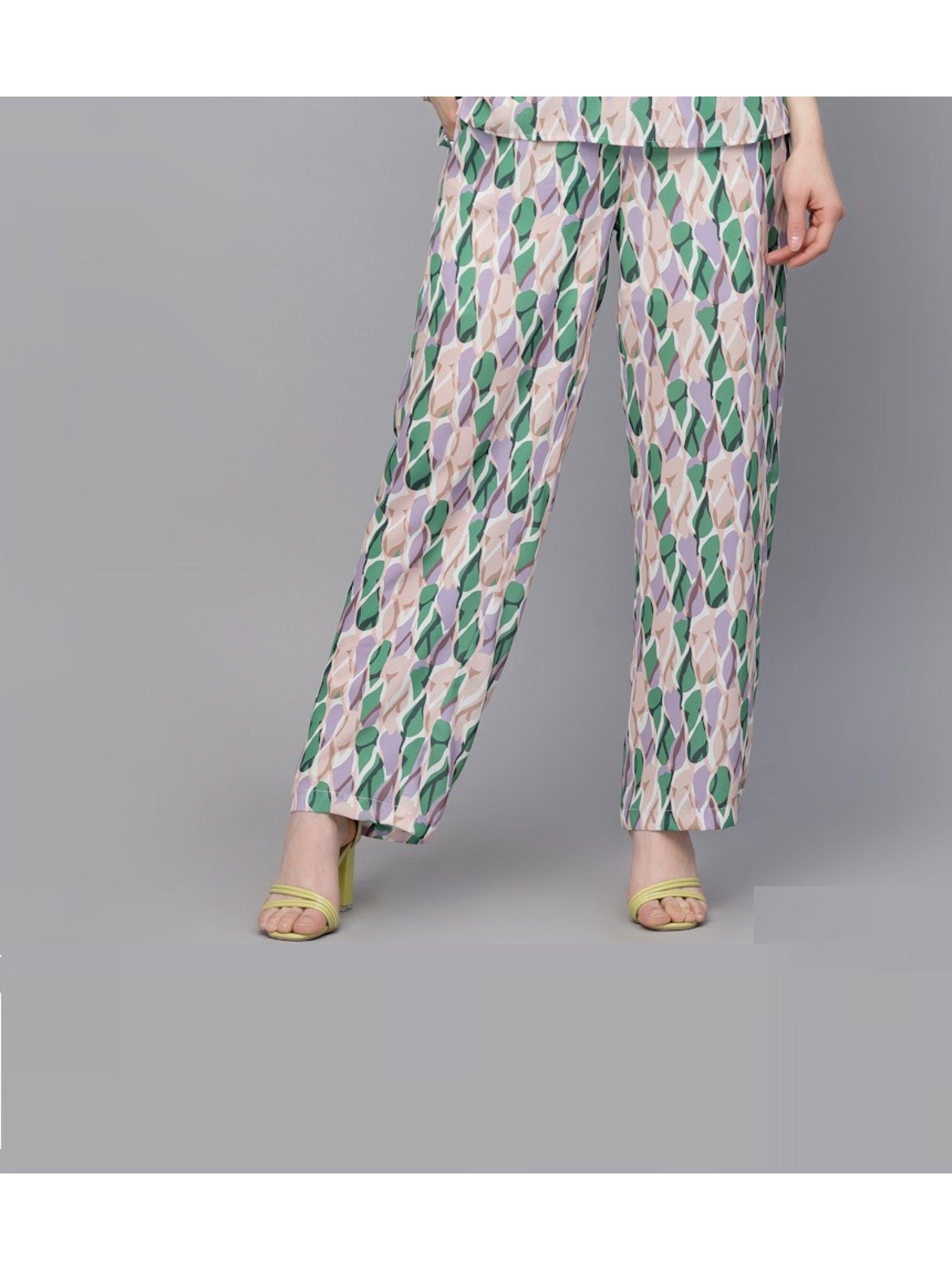 green georgette pant