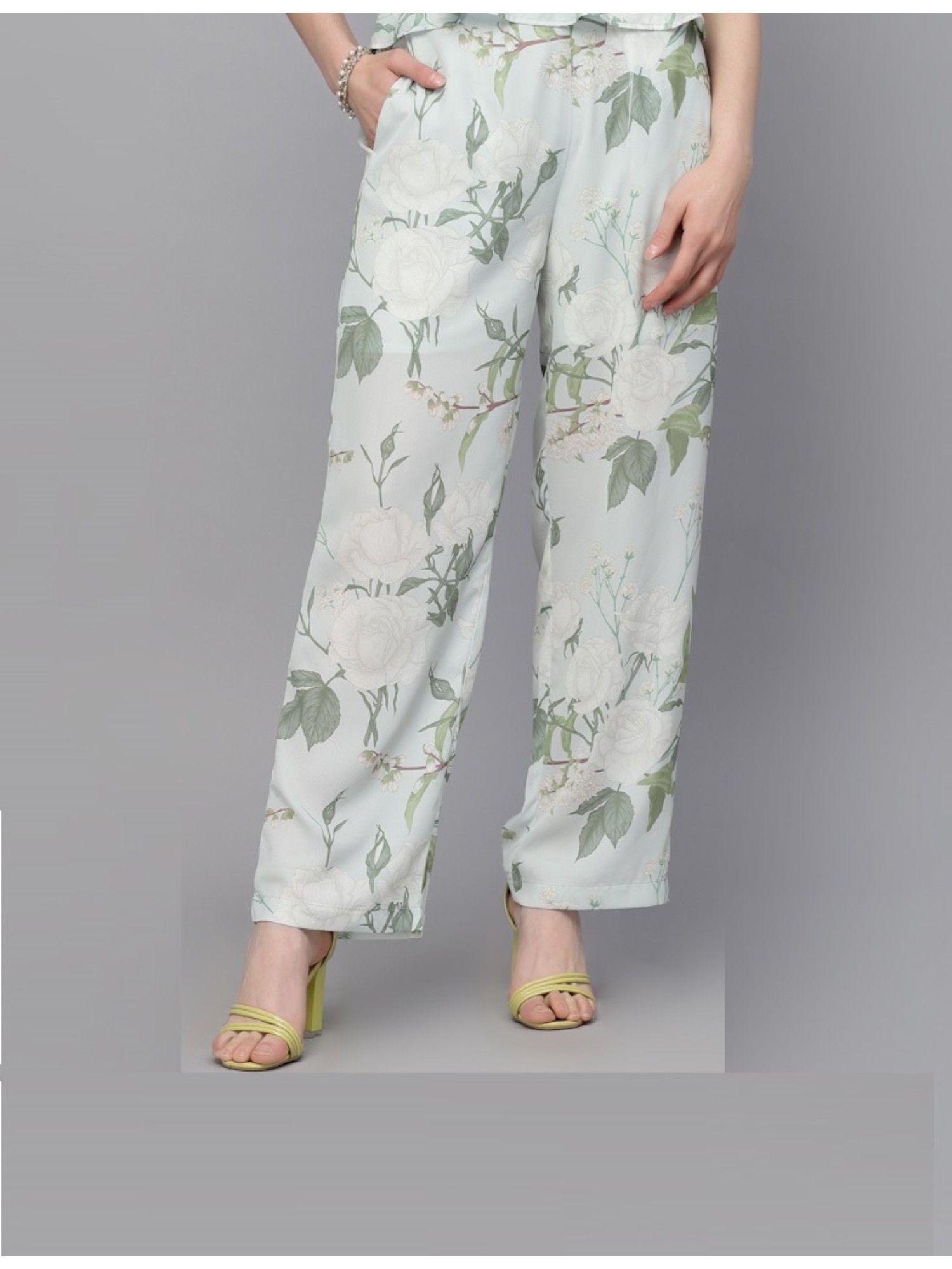 green georgette pant