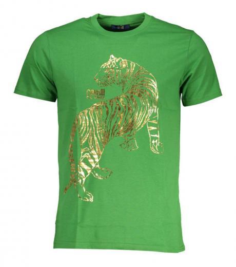 green graphic logo print t-shirt