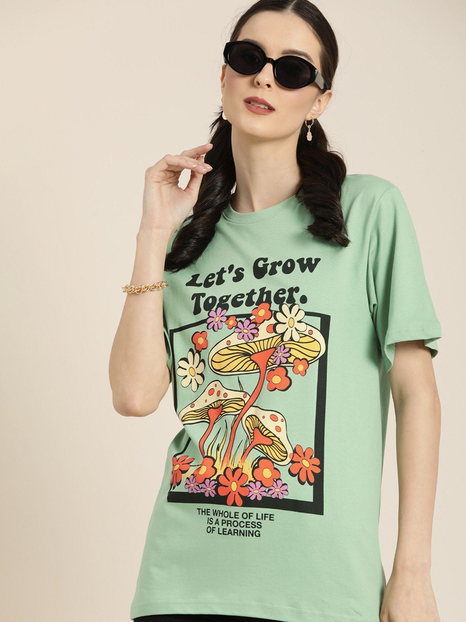 green graphic oversized t-shirt