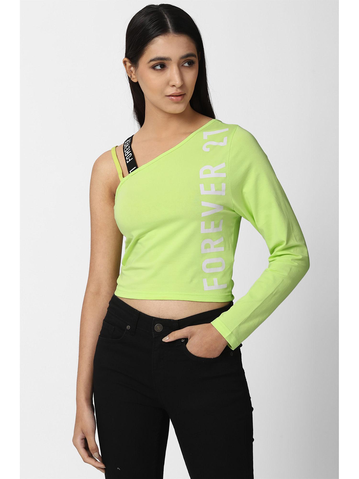 green graphic tops