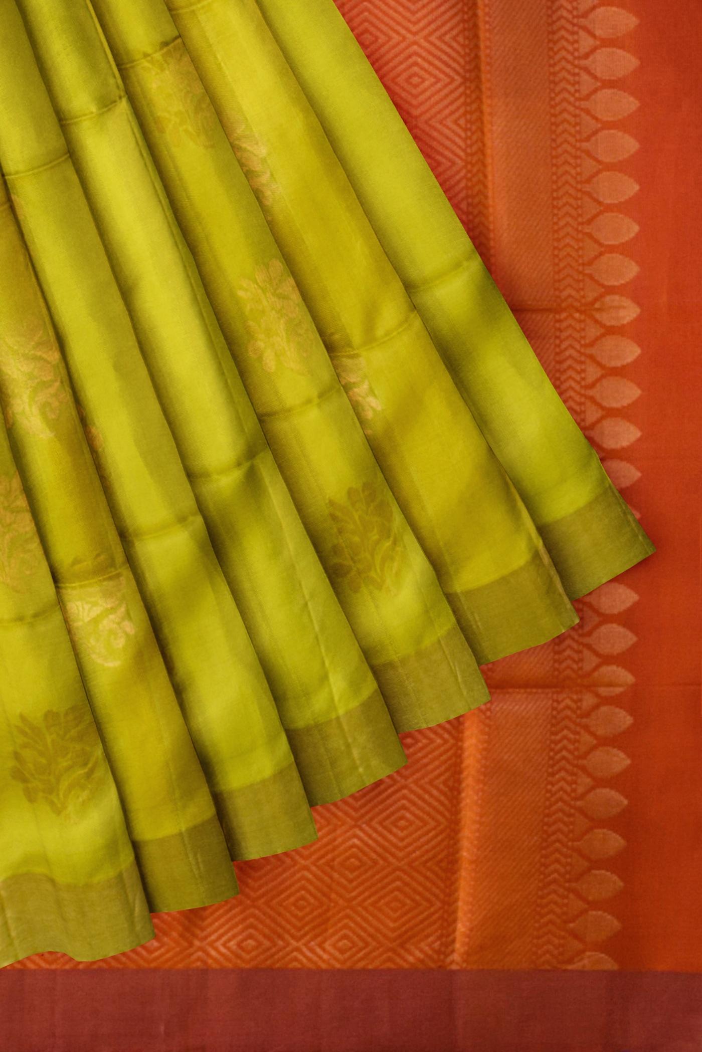 green handloom soft silk saree