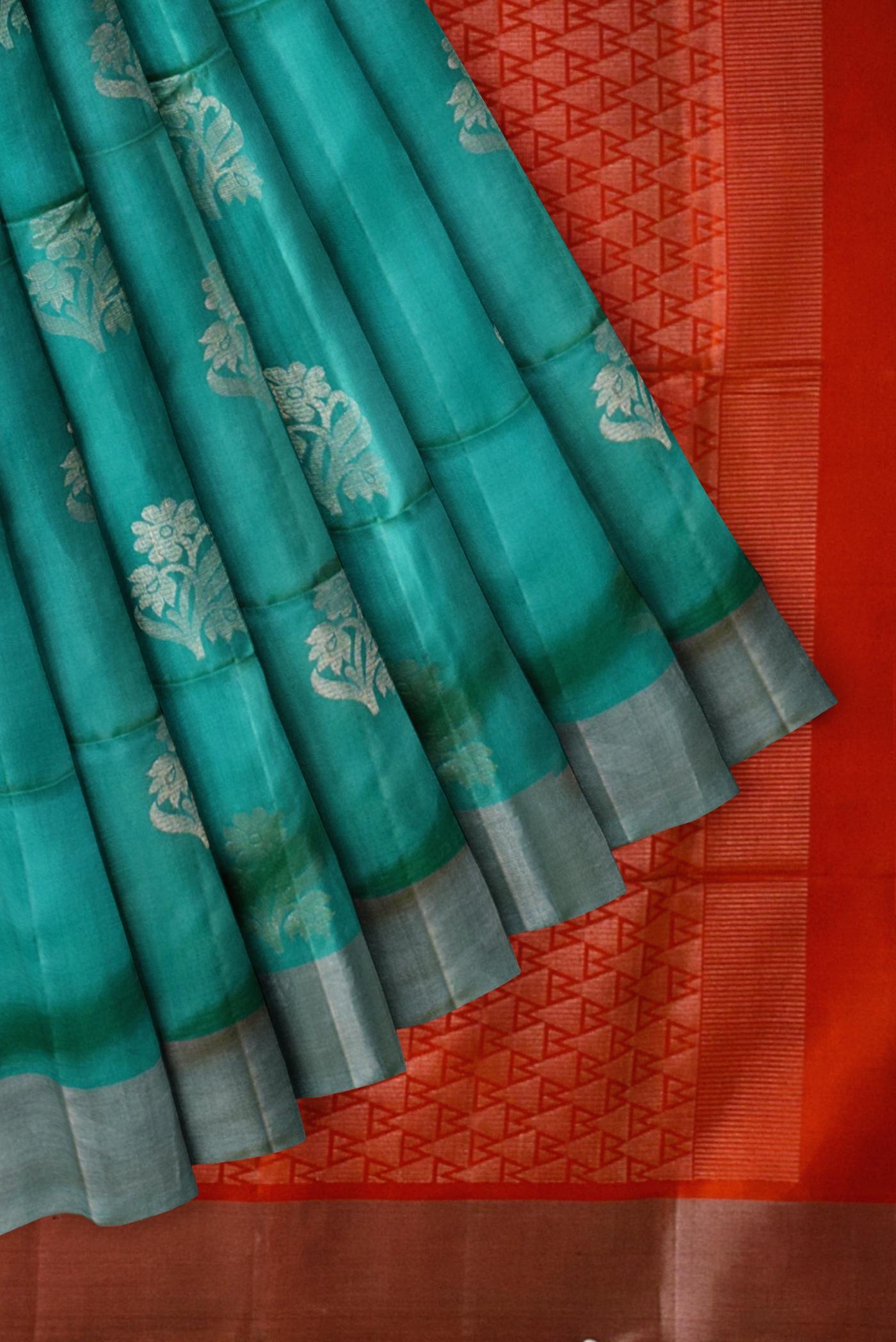 green handloom soft silk saree