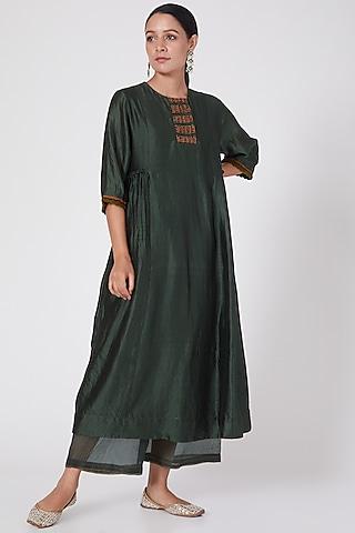 green handwoven tunic