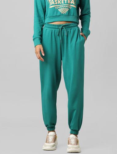 green high-rise co-ord joggers