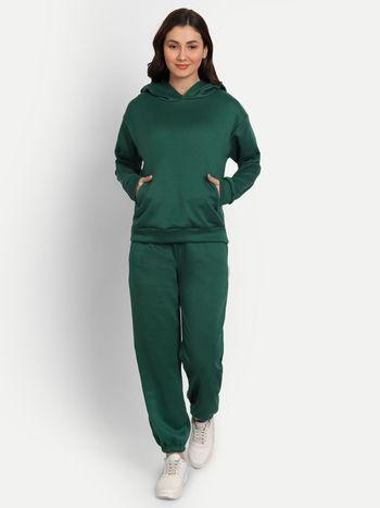 green hooded sweatshirt and joggers two piece (set of 2)