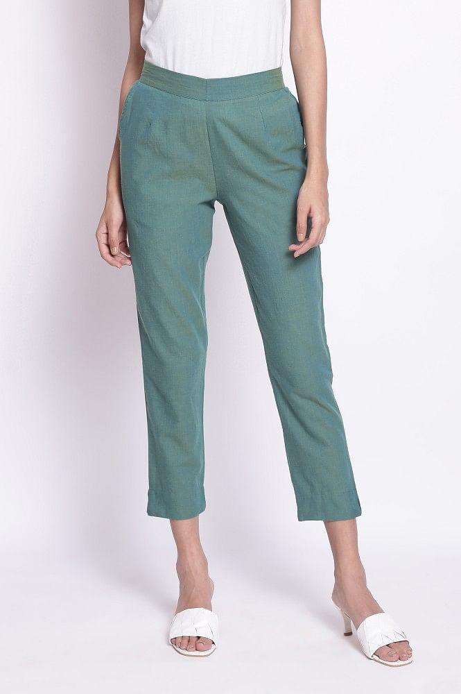 green indo-western trouser pants