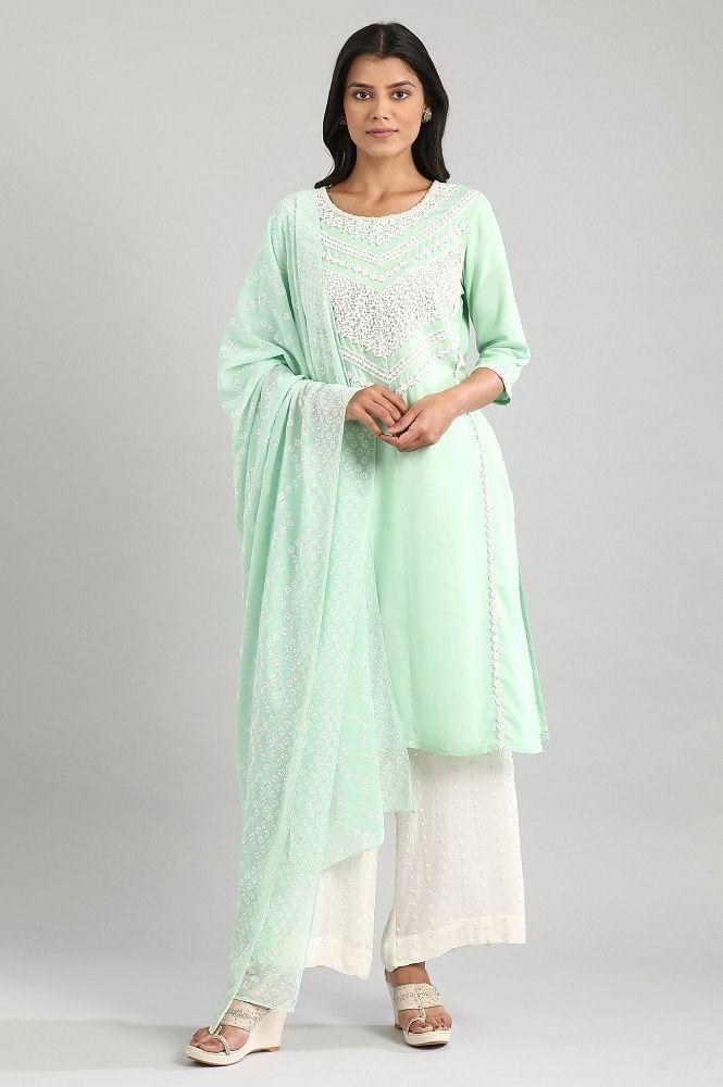 green kurta set