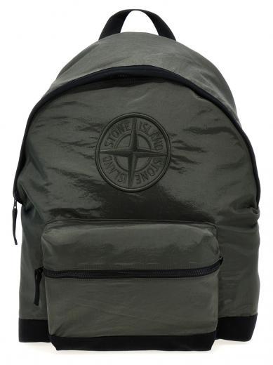 green logo embroidery backpack