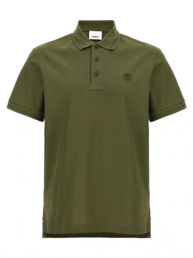 green logo embroidery polo shirt