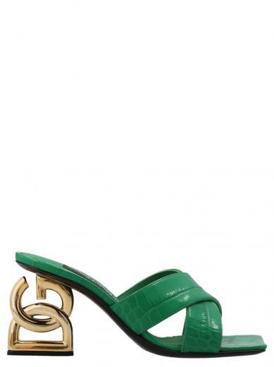 green logo heels