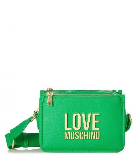 green logo plaque small crossbody bag