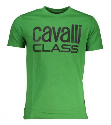 green logo print t-shirt