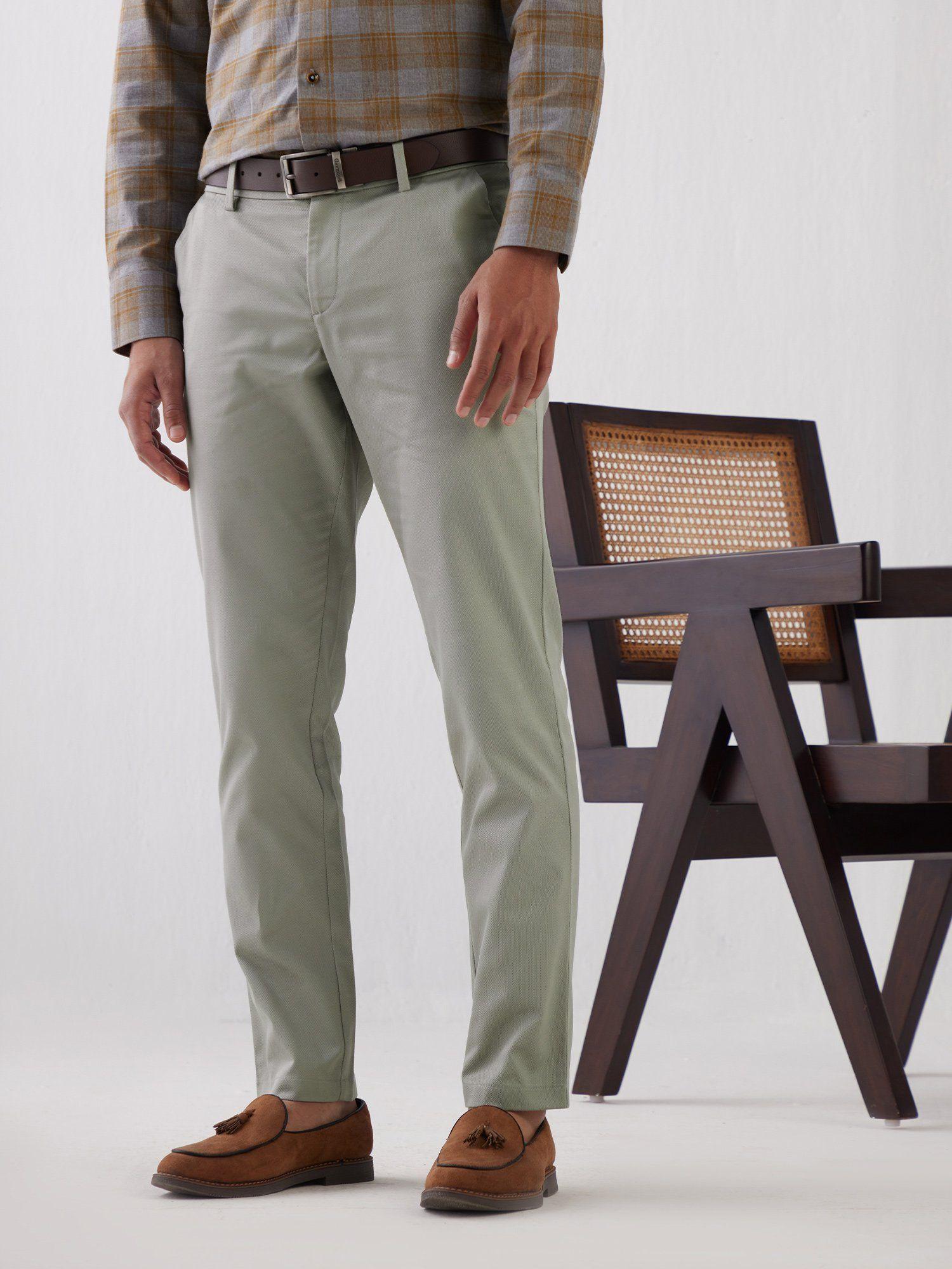 green mens semi casual chino