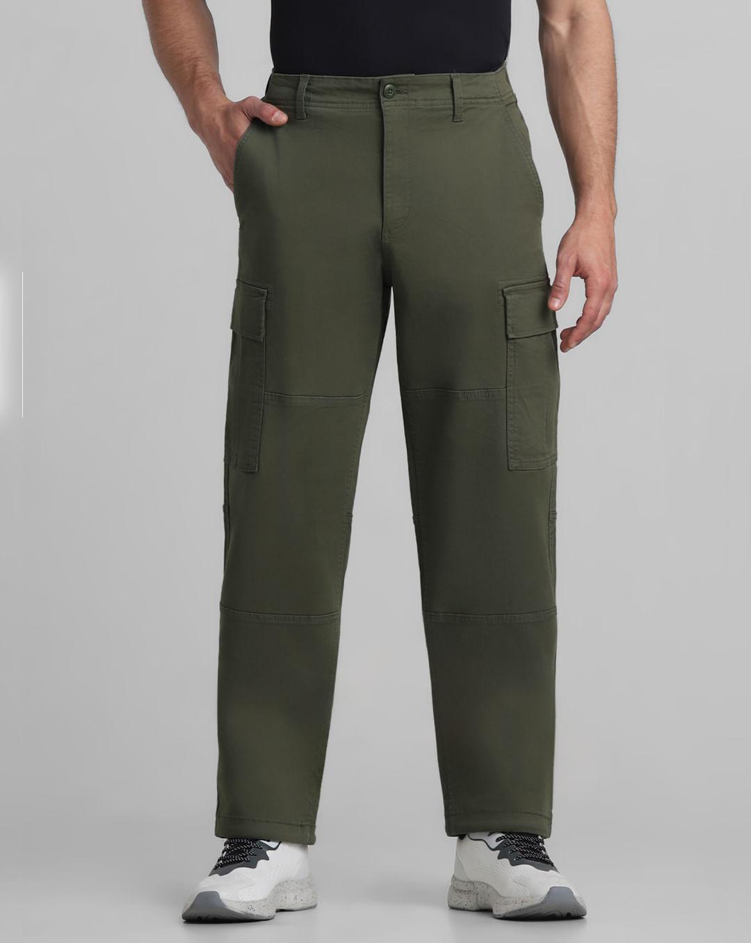 green mid rise cargo pants