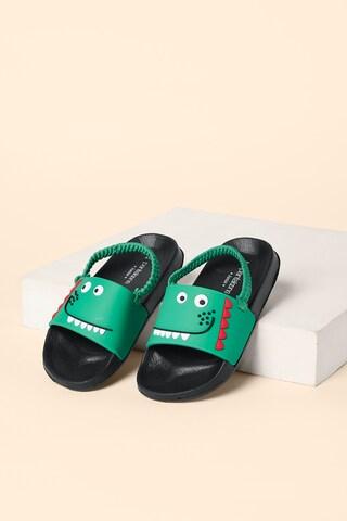 green monster pattern casual boys pool slide