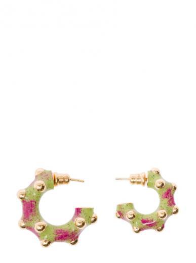 green multicolor asymmetric earrings