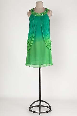 green ombre embroidered tunic